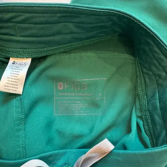 FIGS Kade Cargo Scrub Pants Women’s Small Hunter Green Silver Original PO 1661 - Picture 6 of 13